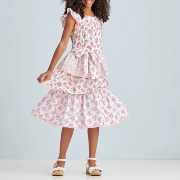 formal white dress with flowers Zapaka Women White Blue Flower Prom Dress A-Line Tiered Long Bridesmaid Dress With Ruffles, White Blue Flower / US6 main image 1